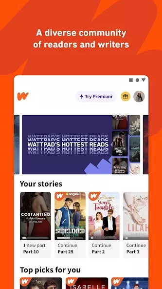 Wattpad screenshot